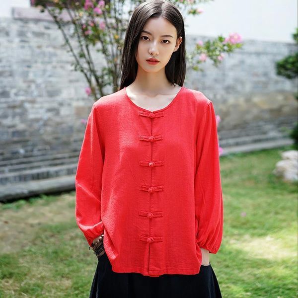 autumn loose simple retro cotton linen plate buckle o-neck women cardigan shirt comfortable all-match shirts women's jackets, Black;brown
autumn loose simple retro cotton linen plate buckle o-neck women cardigan shirt comfortable all-match shirts women's jackets, Black;brown