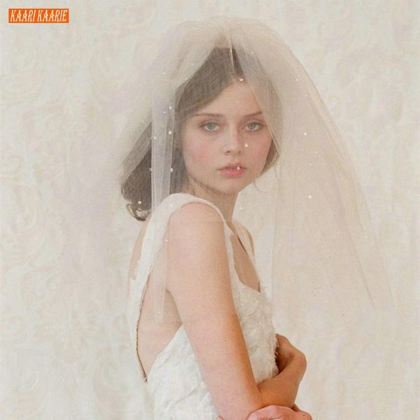 bridal veils fashion short 0.75 m two layer ivory bride veil with beaded soft tulle white comb 2021 wedding accessories, Black
bridal veils fashion short 0.75 m two layer ivory bride veil with beaded soft tulle white comb 2021 wedding accessories, Black