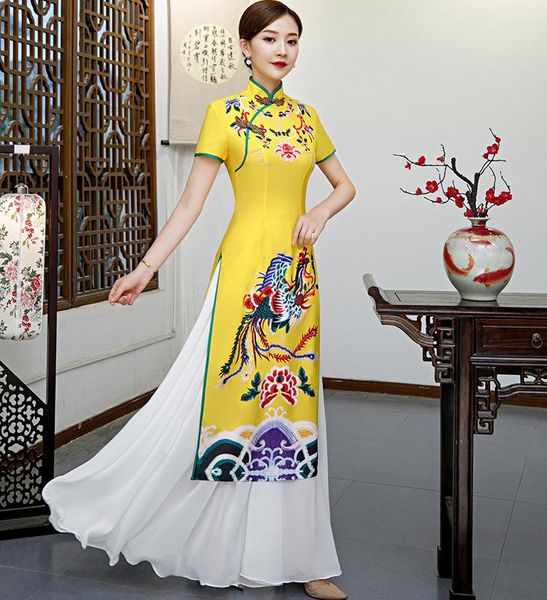 yellow women ao dai cheongsam long party dress chinese style mandarin collar slim qipao elegant prom anquet gown vestido s-5xl ethnic clothi, Red
yellow women ao dai cheongsam long party dress chinese style mandarin collar slim qipao elegant prom anquet gown vestido s-5xl ethnic clothi, Red