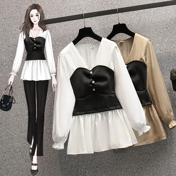 women's blouses & shirts false two piece long sleeved white plus size korean autumn elegant fashion and women's oversize shirt clo
women's blouses & shirts false two piece long sleeved white plus size korean autumn elegant fashion and women's oversize shirt clo
