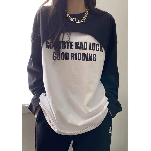 tees women's t-shirt korea dongdamen 2021 autumn letter printing foreign style fake two long sleeved t-shirts show thin female studen, White
tees women's t-shirt korea dongdamen 2021 autumn letter printing foreign style fake two long sleeved t-shirts show thin female studen, White