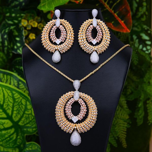 earrings & necklace 2pcs luxury noble shiny big pendant drop jewelry set super cz bridal wedding party show accessories, Silver
earrings & necklace 2pcs luxury noble shiny big pendant drop jewelry set super cz bridal wedding party show accessories, Silver