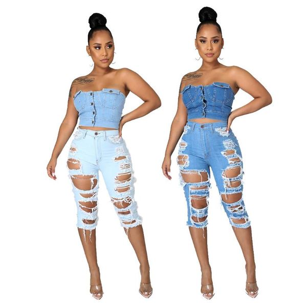 women's jeans european and american fashion all-match frayed high-waist washed stretch mother five-point pants, Blue
women's jeans european and american fashion all-match frayed high-waist washed stretch mother five-point pants, Blue