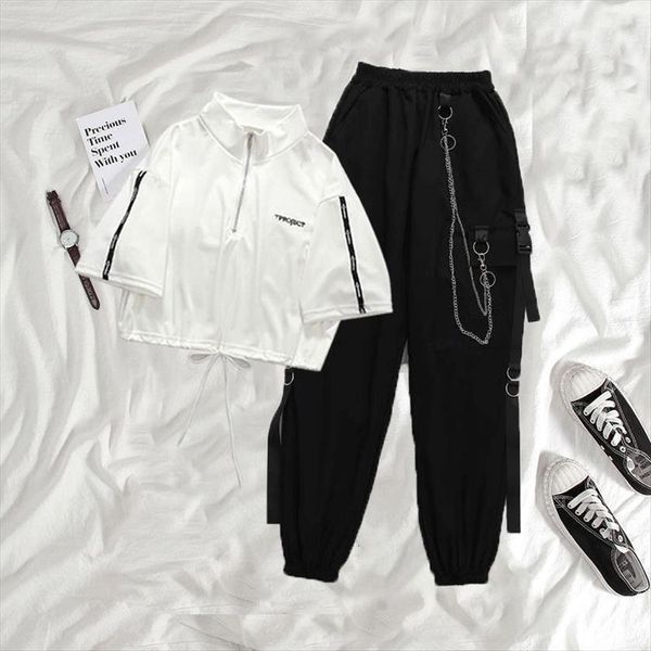 punk pockets cargo set joggers womens pant elastic waist high streetwear harajuku with chain female emo egirl clothes, Black;white
punk pockets cargo set joggers womens pant elastic waist high streetwear harajuku with chain female emo egirl clothes, Black;white