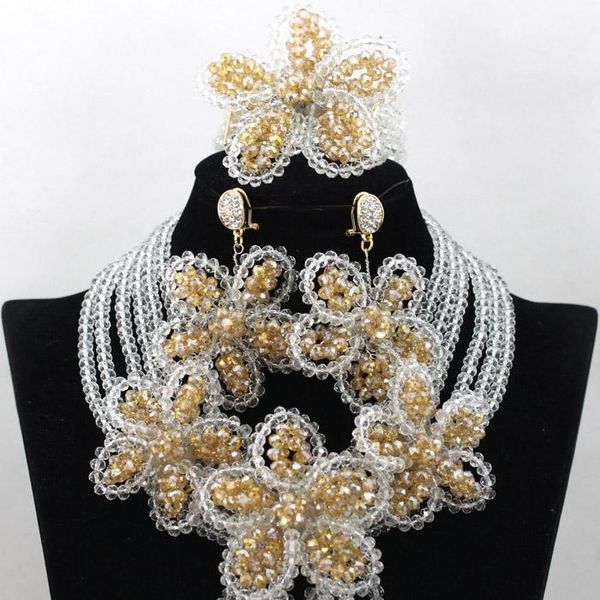 earrings & necklace pretty african gold flower choker set handmade wedding bride womwn gift jewelry for party qw732, Silver
earrings & necklace pretty african gold flower choker set handmade wedding bride womwn gift jewelry for party qw732, Silver