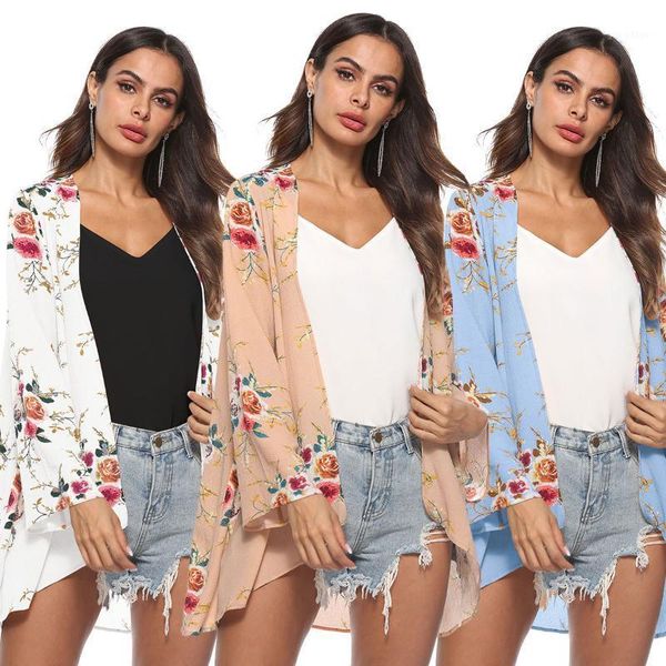 autumn women's clothing irregular cardigan women elegant printing long sleeve chiffon blouses & shirts, White
autumn women's clothing irregular cardigan women elegant printing long sleeve chiffon blouses & shirts, White
