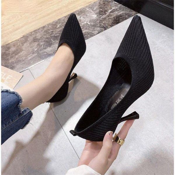 dress shoes fashion knitted breathable women pumps 2021 pointed toe high heels lady wild comfortable thin heel office work, Black
dress shoes fashion knitted breathable women pumps 2021 pointed toe high heels lady wild comfortable thin heel office work, Black