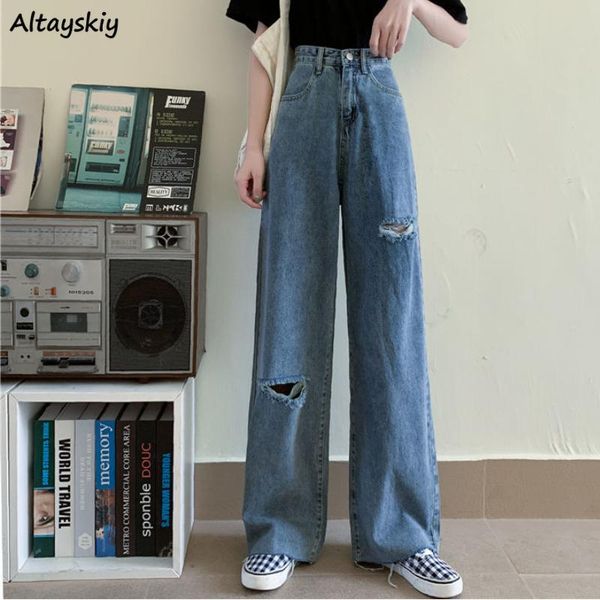 women's jeans women spring hole fashion vintage casual high waist pockets wide leg baggy party all-match streetwear students female coz, Blue
women's jeans women spring hole fashion vintage casual high waist pockets wide leg baggy party all-match streetwear students female coz, Blue