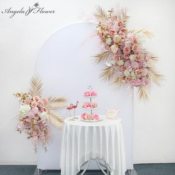 Decorative Flowers & Wreaths Custom Golden Pink White Rose Artificial Flower Row Arrangement Wedding Arch Backdrop Decor Hanging Corner Home
Decorative Flowers & Wreaths Custom Golden Pink White Rose Artificial Flower Row Arrangement Wedding Arch Backdrop Decor Hanging Corner Home
