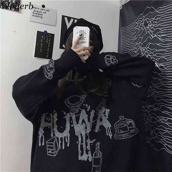 knit jumper autumn winter womens pullover sweater harajuku black gothic women sweaters and pullovers streetwear sueter 210519, White
knit jumper autumn winter womens pullover sweater harajuku black gothic women sweaters and pullovers streetwear sueter 210519, White