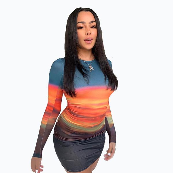 casual dresses women o neck print sheath mini dress summer full sleeve party club bodycon, Black;gray
casual dresses women o neck print sheath mini dress summer full sleeve party club bodycon, Black;gray
