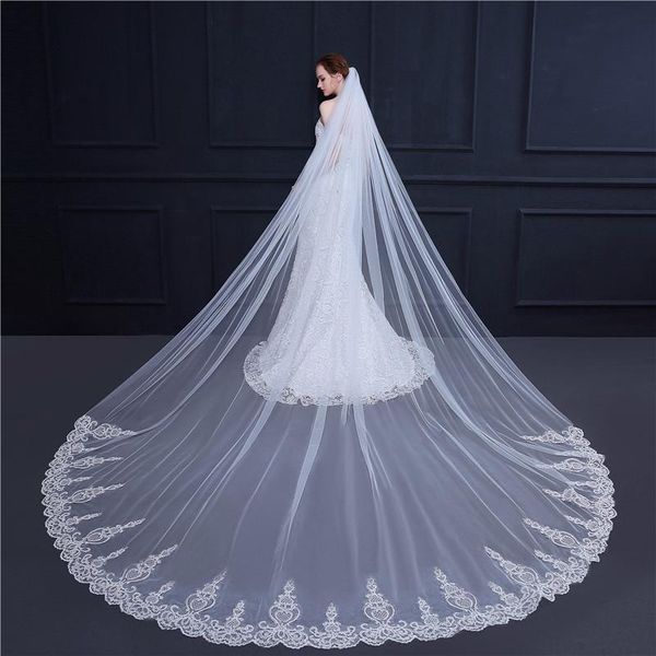 bridal veils cathedral veil wedding accessories veu de noiva one layer applique adge women with comb voile mariage, Black
bridal veils cathedral veil wedding accessories veu de noiva one layer applique adge women with comb voile mariage, Black
