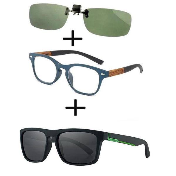 sunglasses 3pcs comfortable wooden squared frame reading glasses for men women + polarized beach clip, White;black
sunglasses 3pcs comfortable wooden squared frame reading glasses for men women + polarized beach clip, White;black