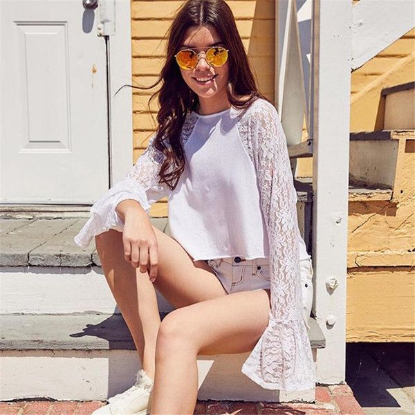 women's blouses & shirts fashion lady loose long sleeve lace casual blouse shirt flare, White
women's blouses & shirts fashion lady loose long sleeve lace casual blouse shirt flare, White