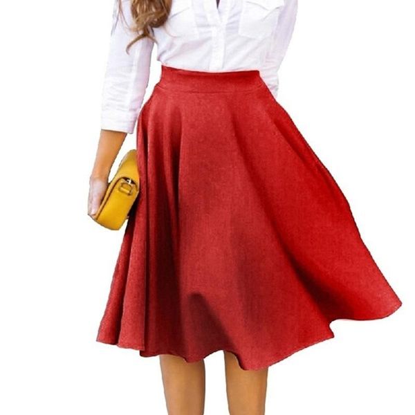 skirts casual empire waist pleated women fashion solid knee-length plus size faldas mujer moda, Black
skirts casual empire waist pleated women fashion solid knee-length plus size faldas mujer moda, Black