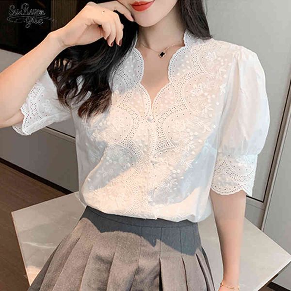 summer plus size white women shirts with lace casual single breasted floral blouse v neck female clothing blusas 13102 210508
summer plus size white women shirts with lace casual single breasted floral blouse v neck female clothing blusas 13102 210508