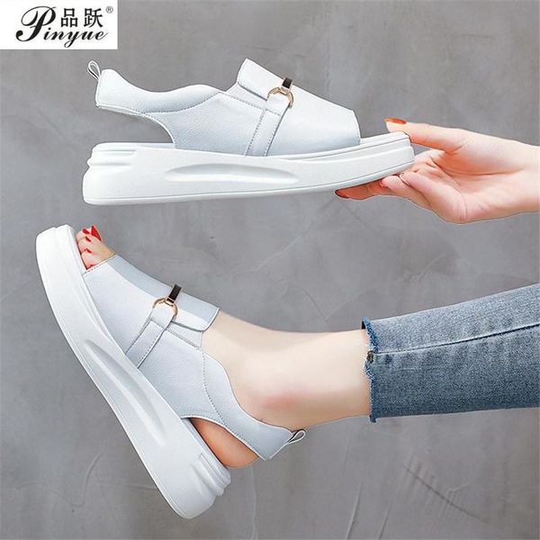sandals summer shoes thick bottom flat platform for women genuine fashion wedges peep toe, Black
sandals summer shoes thick bottom flat platform for women genuine fashion wedges peep toe, Black