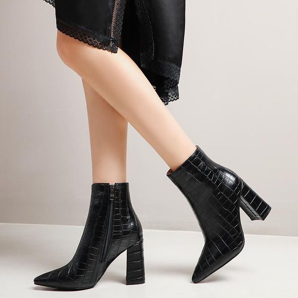 boots women white ankle zip pointed toe footwear 9cm heels female party shoes winter, Black
boots women white ankle zip pointed toe footwear 9cm heels female party shoes winter, Black