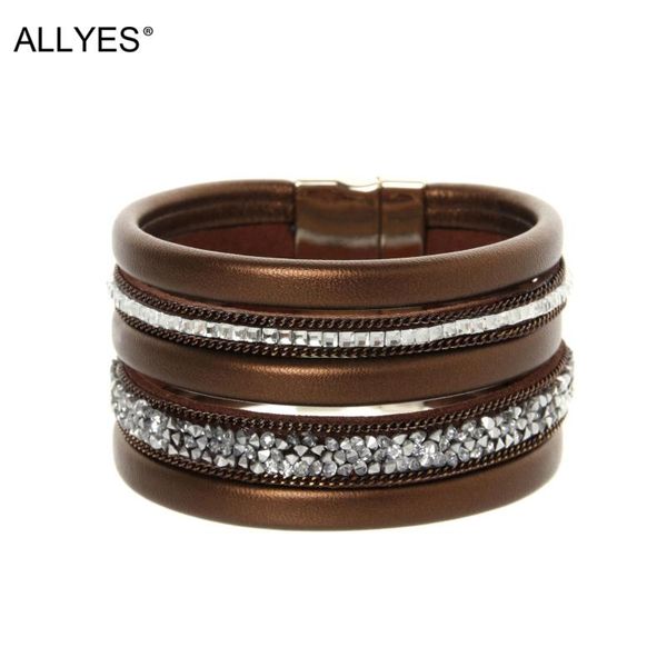 tennis allyes multilayer rhinestone leather bracelets for women fahion crystal wrap bracelet bangle female jewelry couple gifts, Golden;silver
tennis allyes multilayer rhinestone leather bracelets for women fahion crystal wrap bracelet bangle female jewelry couple gifts, Golden;silver