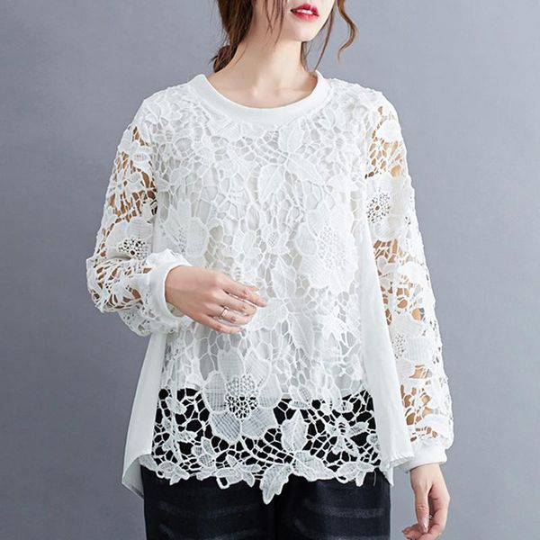 autumn crochet irregular white shirt patchwork linen plus size long sleeve loose women fashion hollow out lace blouse women's blouses &
autumn crochet irregular white shirt patchwork linen plus size long sleeve loose women fashion hollow out lace blouse women's blouses &