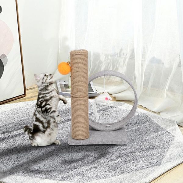 cat toys 13" tree tower with linen circular ring, toys, light grey pet scratcher post scratching climbing jumping
cat toys 13" tree tower with linen circular ring, toys, light grey pet scratcher post scratching climbing jumping