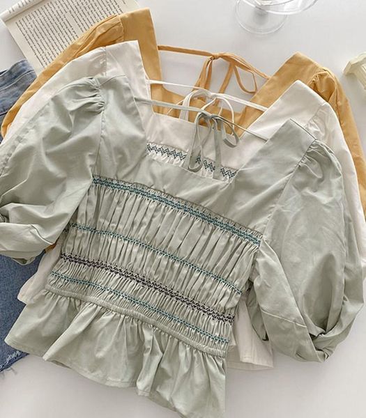 women's blouses & shirts zhisilao stretch puff sleeve shirt women cotton elegant vintage slim bandage stripe square collar blouse summe, White
women's blouses & shirts zhisilao stretch puff sleeve shirt women cotton elegant vintage slim bandage stripe square collar blouse summe, White