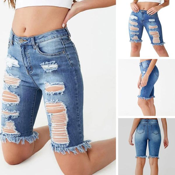 women's jeans 2021 style ripped loose straight leg pants five-point denim shorts female high waist summer, Blue
women's jeans 2021 style ripped loose straight leg pants five-point denim shorts female high waist summer, Blue