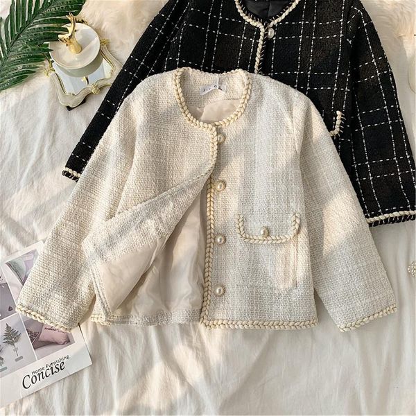 women's jackets fashion o-neck plaid all-match jacket 2021 korean loose women chic pearl button fake pockets coat female outwear, Black;brown
women's jackets fashion o-neck plaid all-match jacket 2021 korean loose women chic pearl button fake pockets coat female outwear, Black;brown