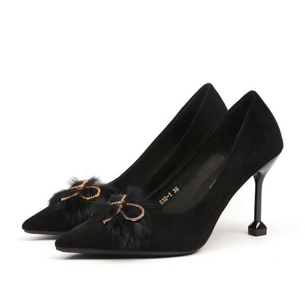 dress shoes 2021 spring korean fashion wild shallow mouth single bow pointed high heels female fine with a kitten, Black
dress shoes 2021 spring korean fashion wild shallow mouth single bow pointed high heels female fine with a kitten, Black