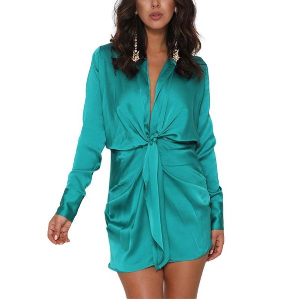 casual dresses puloru elegant tied up front satin dress women long sleeve wrap mini bodycon fashion solid color fall spring pencil, Black;gray
casual dresses puloru elegant tied up front satin dress women long sleeve wrap mini bodycon fashion solid color fall spring pencil, Black;gray