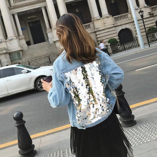 women's jackets plus size xl-5xl 2021 sequins denim jacket women bf fashion long sleeves vintage hippie loose jeans coats feminino outw, Black;brown
women's jackets plus size xl-5xl 2021 sequins denim jacket women bf fashion long sleeves vintage hippie loose jeans coats feminino outw, Black;brown