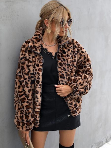 women's fur & faux leopard thick warm winter cardigan women coat jacket outerwear overcoat plus size, Black
women's fur & faux leopard thick warm winter cardigan women coat jacket outerwear overcoat plus size, Black