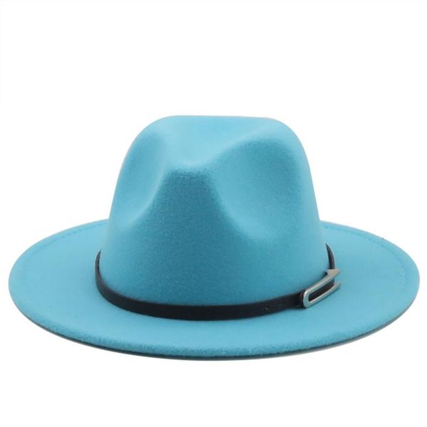 wide brim hats fedora women men belt band classic blue beige felted hat british elegant fascinator winter, Blue;gray
wide brim hats fedora women men belt band classic blue beige felted hat british elegant fascinator winter, Blue;gray
