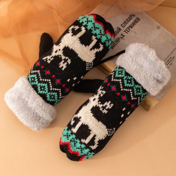five fingers gloves christmas deer knitted warm rope full finger mittens plush thickened for women men, Blue;gray
five fingers gloves christmas deer knitted warm rope full finger mittens plush thickened for women men, Blue;gray