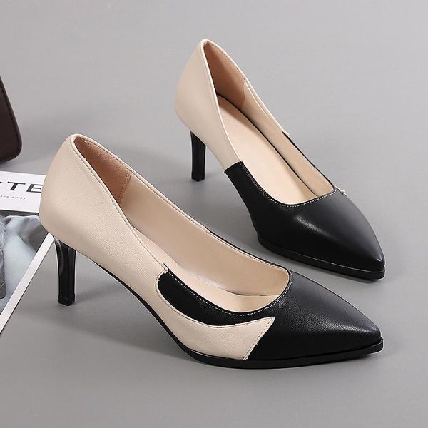 dress shoes 2021 women's office soft rubber sole high heels mixed colors pointed toe slip on female fashion footware, Black
dress shoes 2021 women's office soft rubber sole high heels mixed colors pointed toe slip on female fashion footware, Black