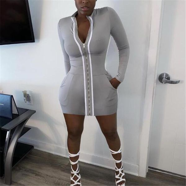 casual dresses women bodycon mini dress autumn spring zipper o-neck long sleeves short vestido female solid color pencil cubwear, Black;gray
casual dresses women bodycon mini dress autumn spring zipper o-neck long sleeves short vestido female solid color pencil cubwear, Black;gray