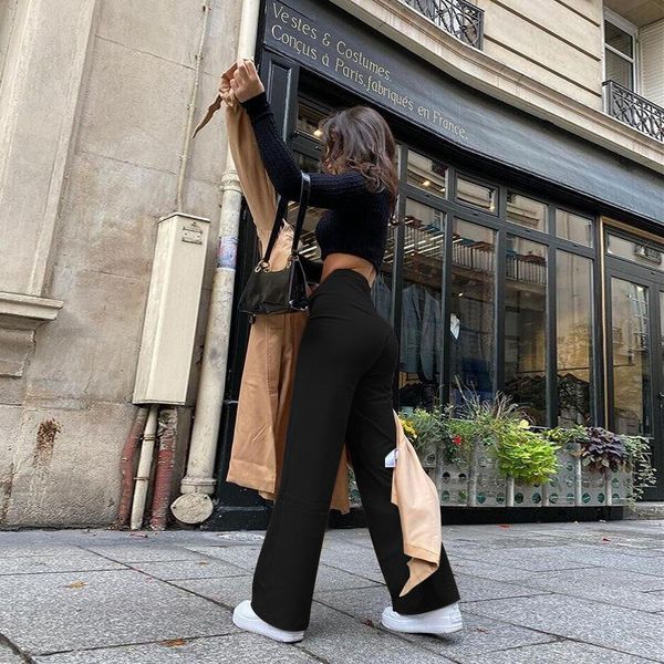 women's pants & capris 2021 women high waist classic female clothing woman trousers aesthetic for korean fashion, Black;white
women's pants & capris 2021 women high waist classic female clothing woman trousers aesthetic for korean fashion, Black;white