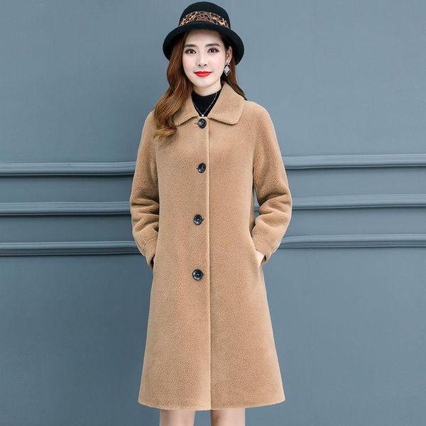 women's fur & faux 2021 women winter natural granular coat ladies real sheep shearing single breasted jacket female casual solid outerw, Black
women's fur & faux 2021 women winter natural granular coat ladies real sheep shearing single breasted jacket female casual solid outerw, Black