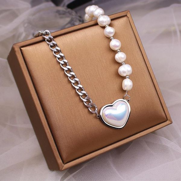 pendant necklaces korean fashion jewelry love heart pearl mother-of-pearl 316l stainless steel clavicle chain, Silver
pendant necklaces korean fashion jewelry love heart pearl mother-of-pearl 316l stainless steel clavicle chain, Silver