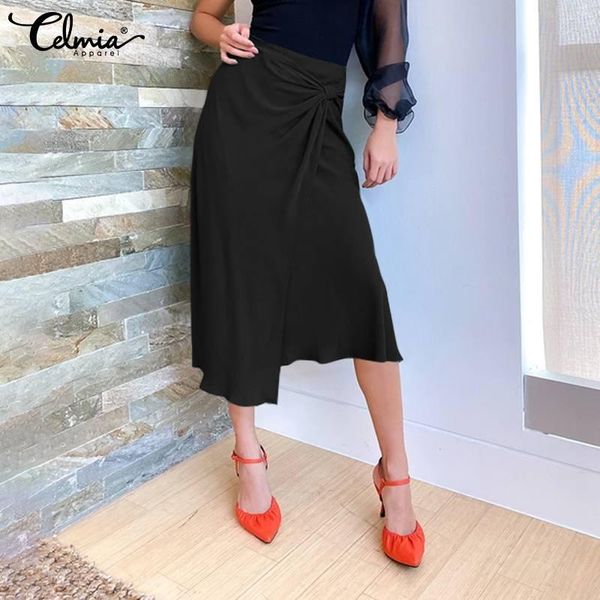 celmia 5xl plus size skirt 2021 summer elegant office women high waist solid irregular knotted casual party wrap skirts, Black
celmia 5xl plus size skirt 2021 summer elegant office women high waist solid irregular knotted casual party wrap skirts, Black