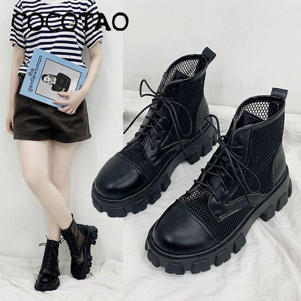 british wind cool boots female summer thin breathable short tide ins lace-up mesh thick bottom sponge cake sandals, Black
british wind cool boots female summer thin breathable short tide ins lace-up mesh thick bottom sponge cake sandals, Black