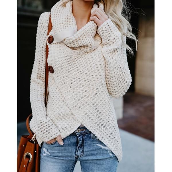 women's sweaters winter women knit sweater buttons loose cardigan coat warm high collar irregular, White;black
women's sweaters winter women knit sweater buttons loose cardigan coat warm high collar irregular, White;black