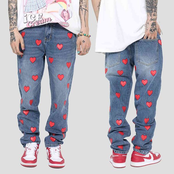 men's jeans handsome men in the heart of leather embroidered bottoms patched jeans fashion couple harajuku hip hop jean autumn streetwe, Blue
men's jeans handsome men in the heart of leather embroidered bottoms patched jeans fashion couple harajuku hip hop jean autumn streetwe, Blue