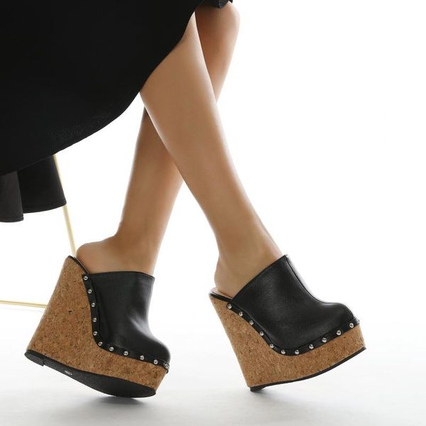 summer women sandals slippers plus size 35-42 rivet platform wedge high heels casual shoes for slides sandales femmes, Black
summer women sandals slippers plus size 35-42 rivet platform wedge high heels casual shoes for slides sandales femmes, Black