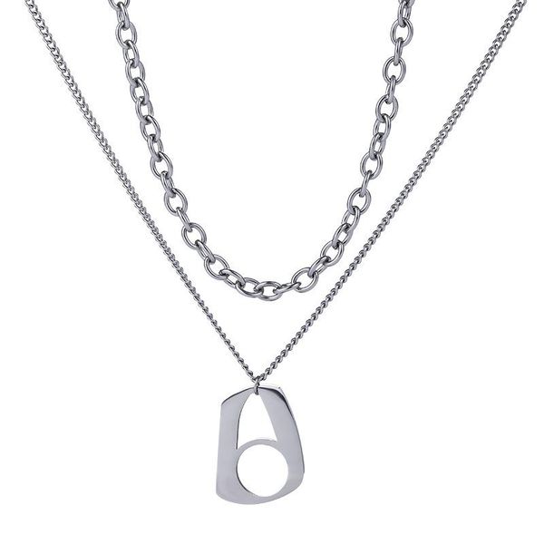 pendant necklaces trend fashion european and american simple geometric stainless steel necklace hip-hop style clavicle chain, Silver
pendant necklaces trend fashion european and american simple geometric stainless steel necklace hip-hop style clavicle chain, Silver