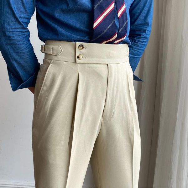 men's suits & blazers british high waist straight pants men social trousers pant italian mens formal pantalones hombre 2021 dress ankle, White;black
men's suits & blazers british high waist straight pants men social trousers pant italian mens formal pantalones hombre 2021 dress ankle, White;black