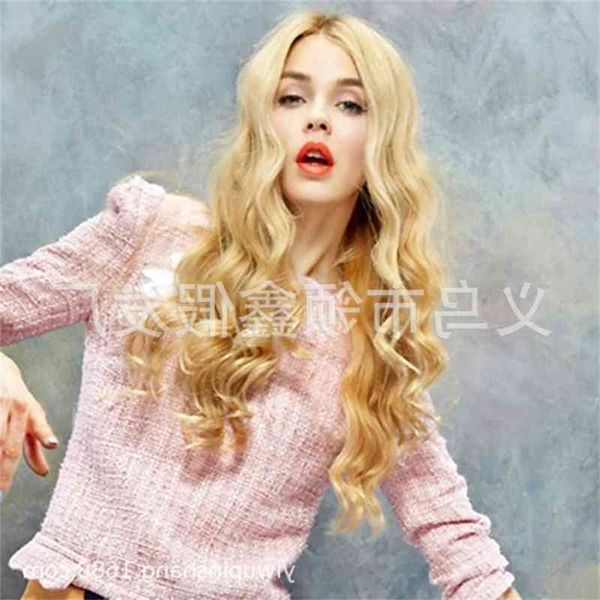 middle lingxin fashion women's part fluffy long curly hair trim face golden headgear, Black
middle lingxin fashion women's part fluffy long curly hair trim face golden headgear, Black
