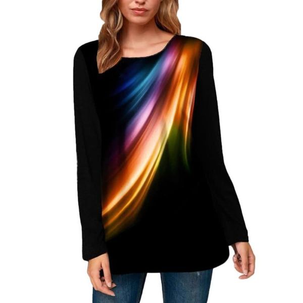 women's t-shirt casual women o neck long sleeve print loose plus size bottoming top, White
women's t-shirt casual women o neck long sleeve print loose plus size bottoming top, White