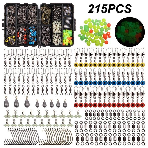 fishing accessories 215pcs/box tackle kit with swivels snaps hooks sinkers beads for freshwater
fishing accessories 215pcs/box tackle kit with swivels snaps hooks sinkers beads for freshwater