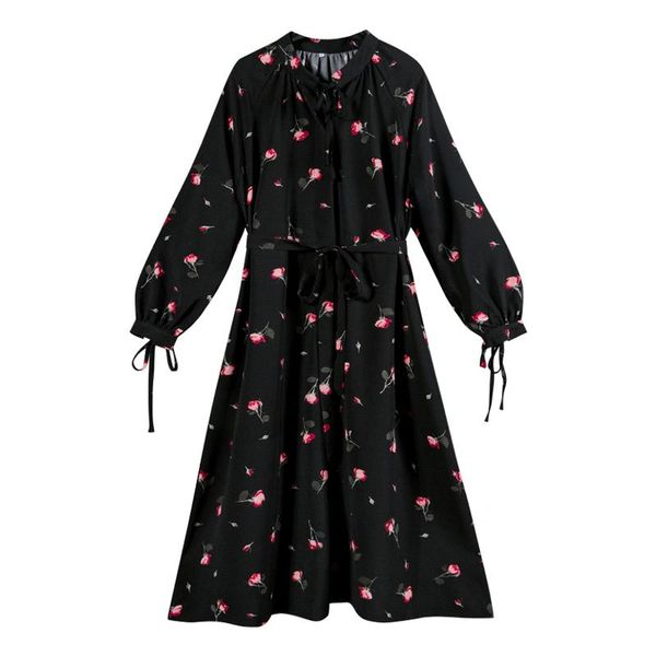 casual dresses perhaps u floral print dress midi bow neck ribbon long sleeve a line loose black chiffon d1324, Black;gray
casual dresses perhaps u floral print dress midi bow neck ribbon long sleeve a line loose black chiffon d1324, Black;gray
